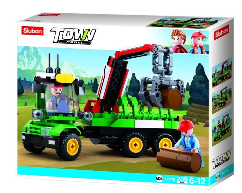Sluban Town Farma Traktor s přívěsem na klády